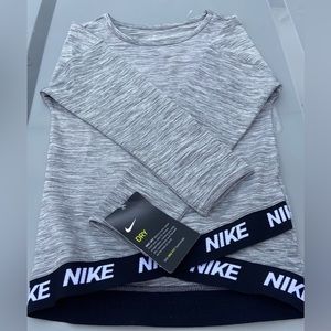 NWT Girls Nike Cool Grey Athletic Dri Fit L/S Top Size 4T